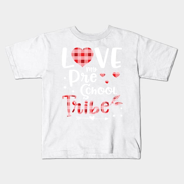 Teacher Students Seniors Love My Preschool Tribe Happy First Day Of School Kids T-Shirt by Cowan79